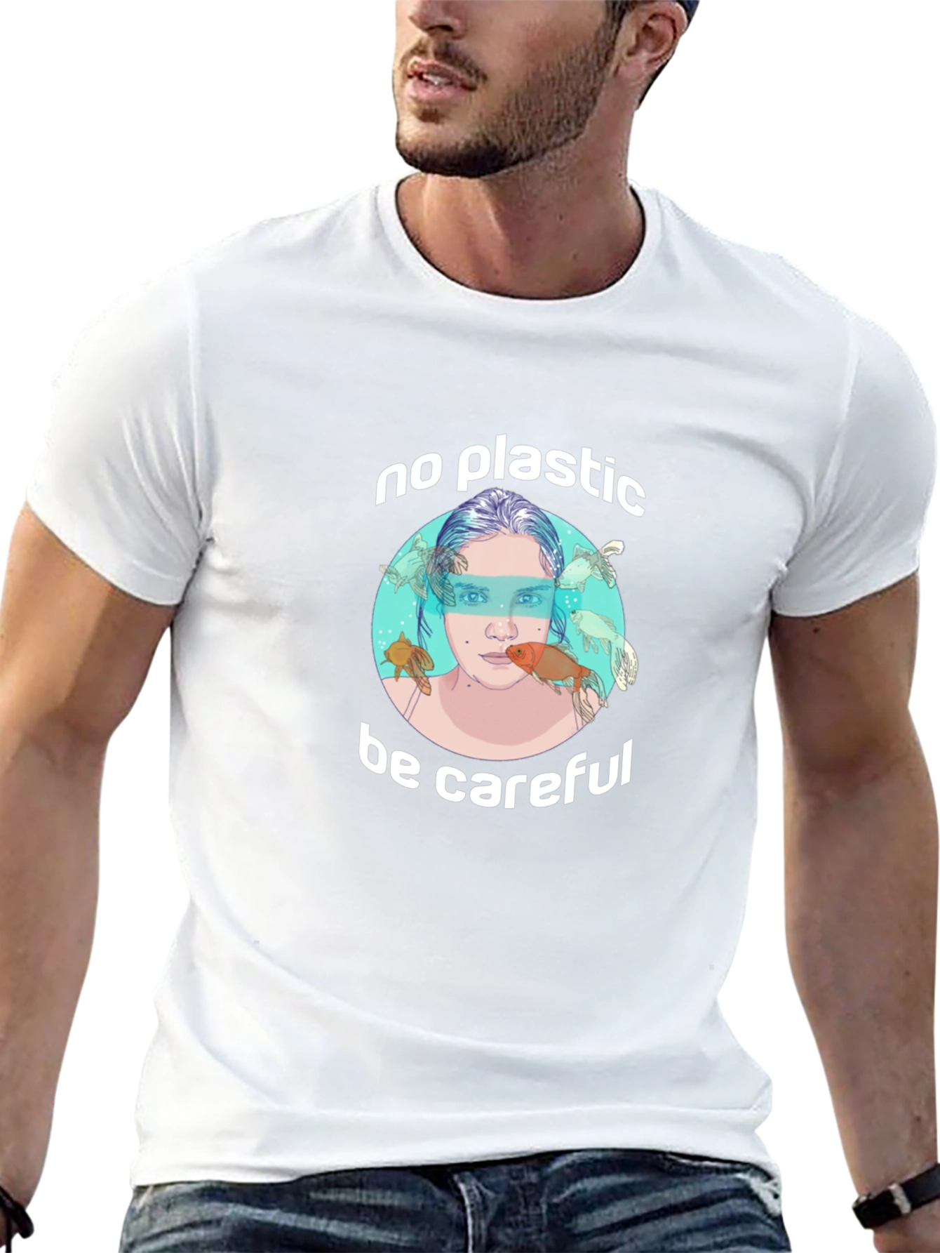 Eco-Friendly No Plastic Graphic T-Shirt