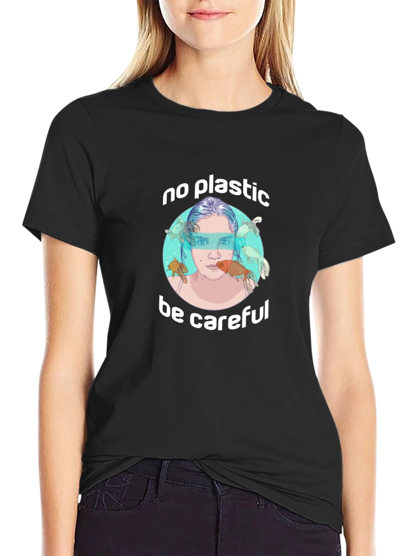 Eco-Friendly No Plastic Graphic T-Shirt