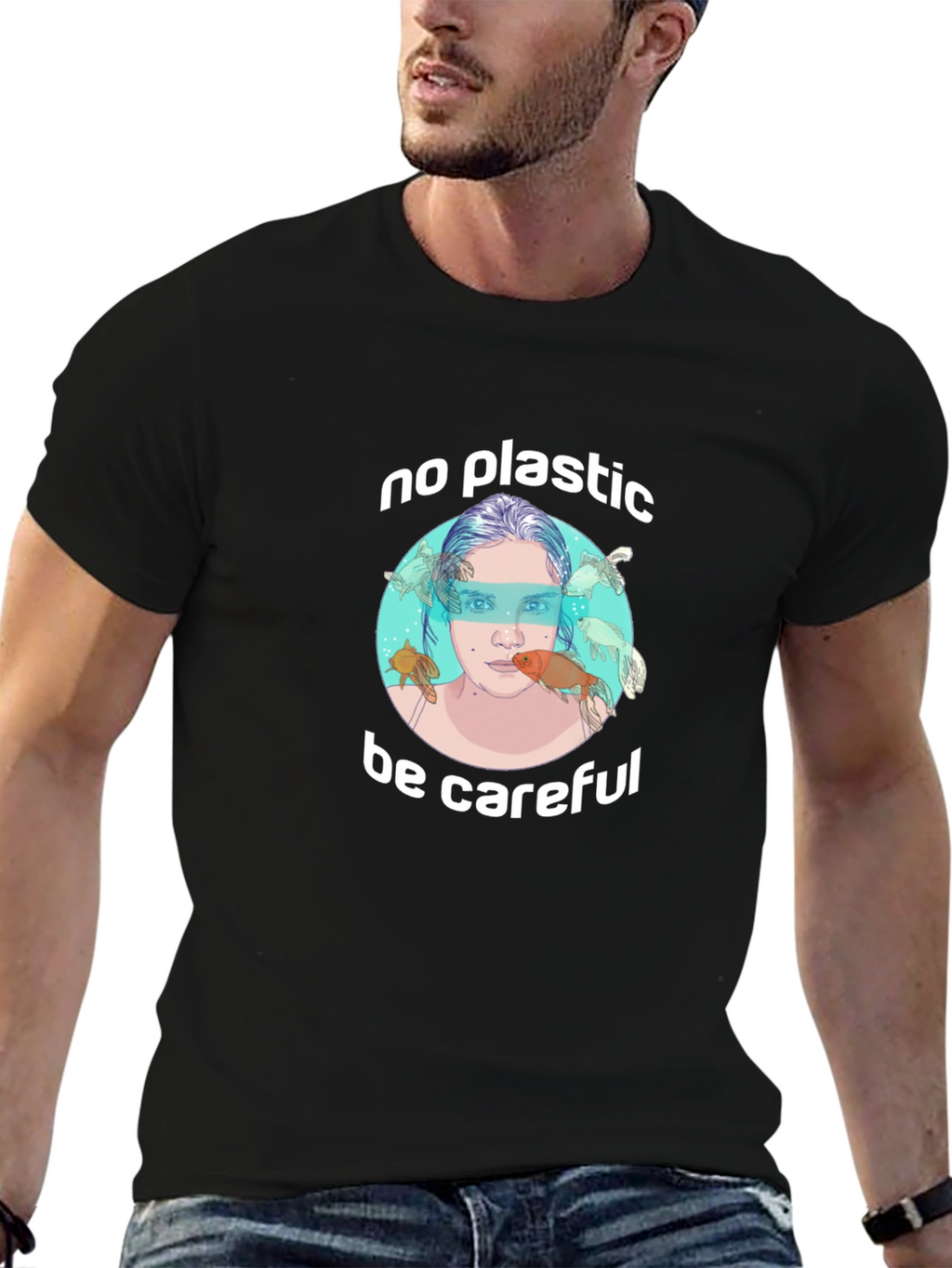 Eco-Friendly No Plastic Graphic T-Shirt