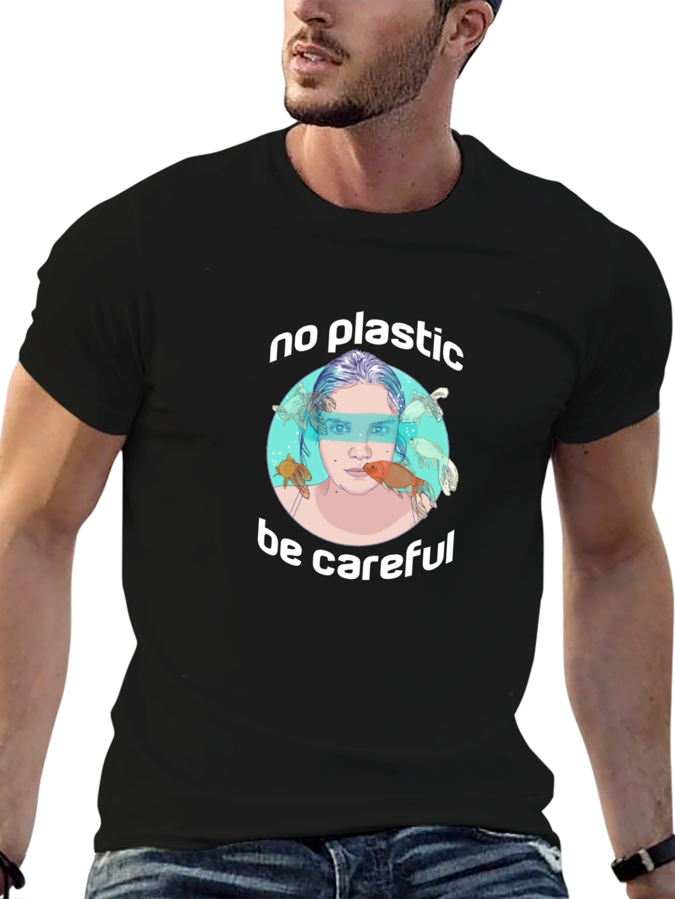Eco-Friendly No Plastic Graphic T-Shirt