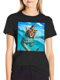 Tiger & Cat T-Shirt - Unique Graphic Tee