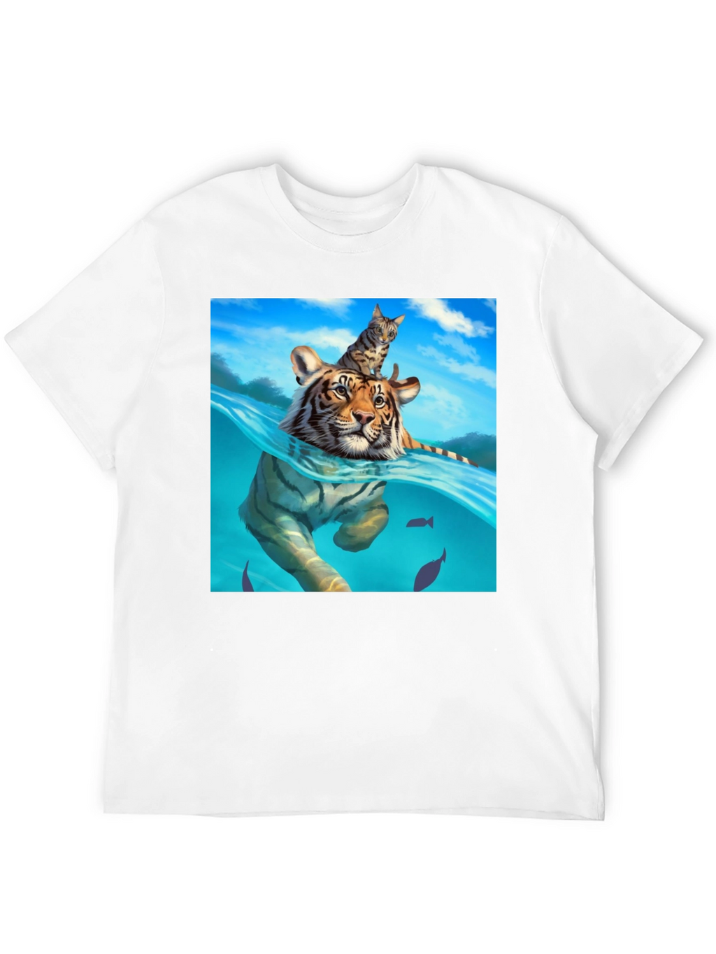 Tiger & Cat T-Shirt - Unique Graphic Tee