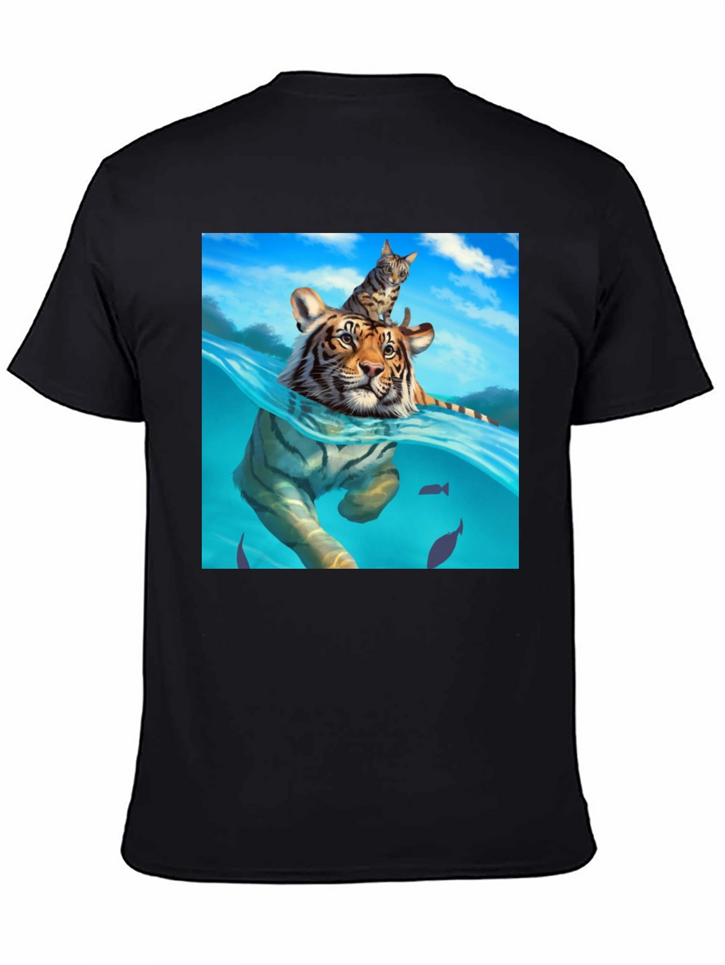 Tiger & Cat T-Shirt - Unique Graphic Tee