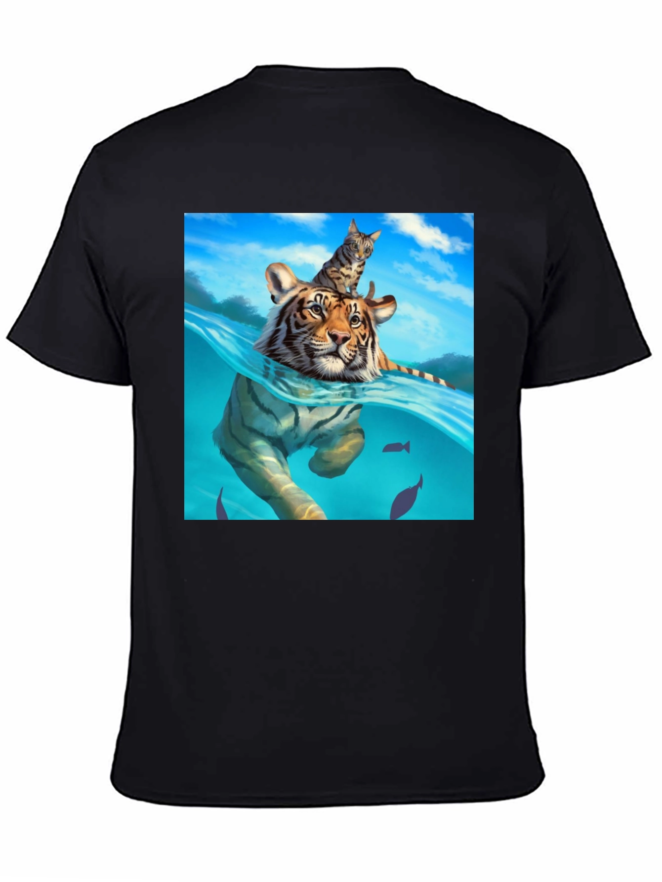 Tiger & Cat T-Shirt - Unique Graphic Tee