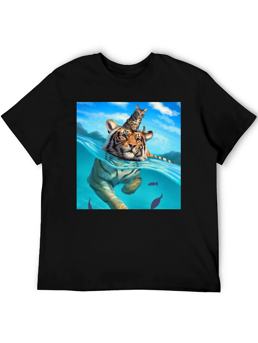 Tiger & Cat T-Shirt - Unique Graphic Tee
