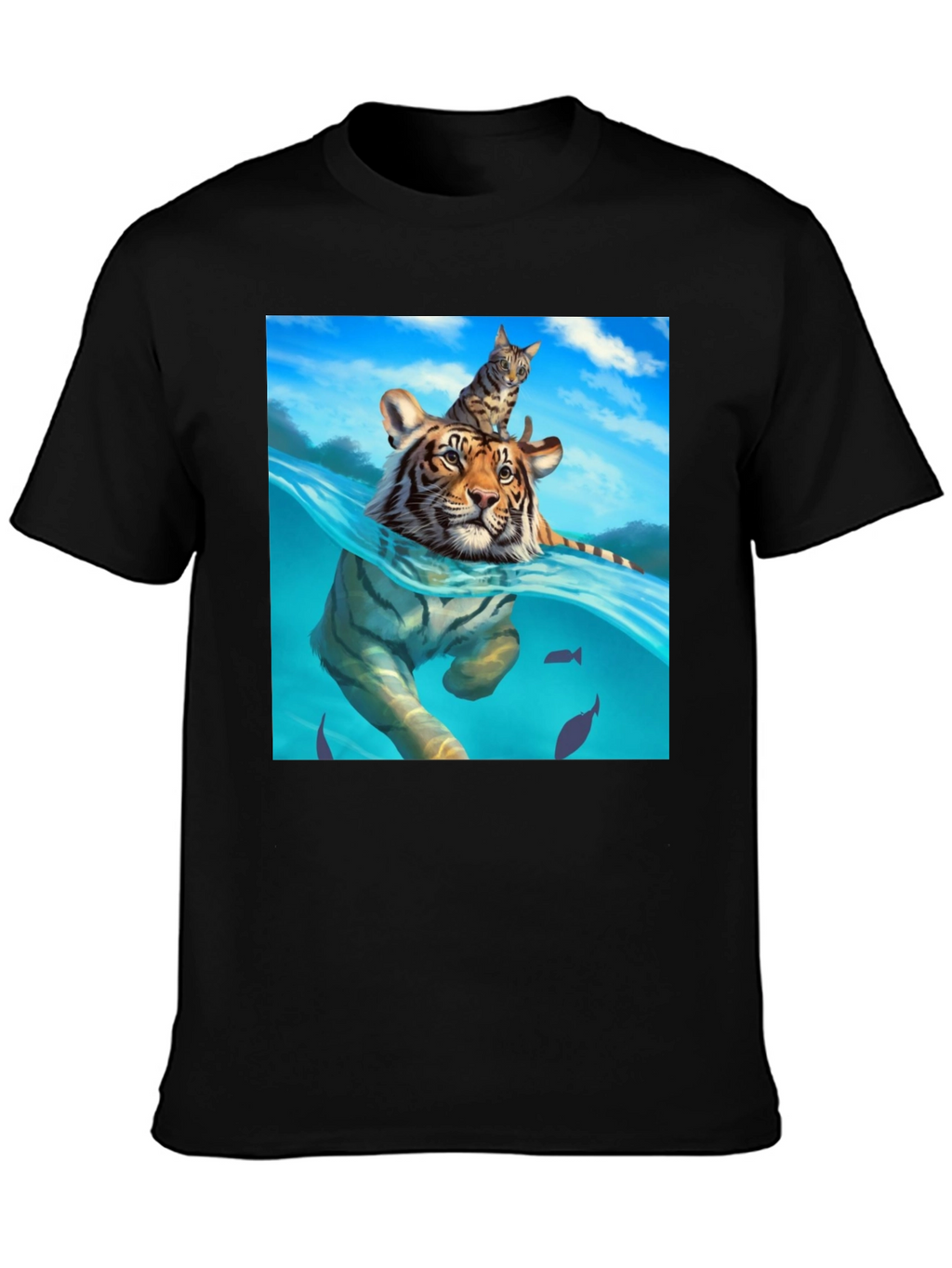 Tiger & Cat T-Shirt - Unique Graphic Tee