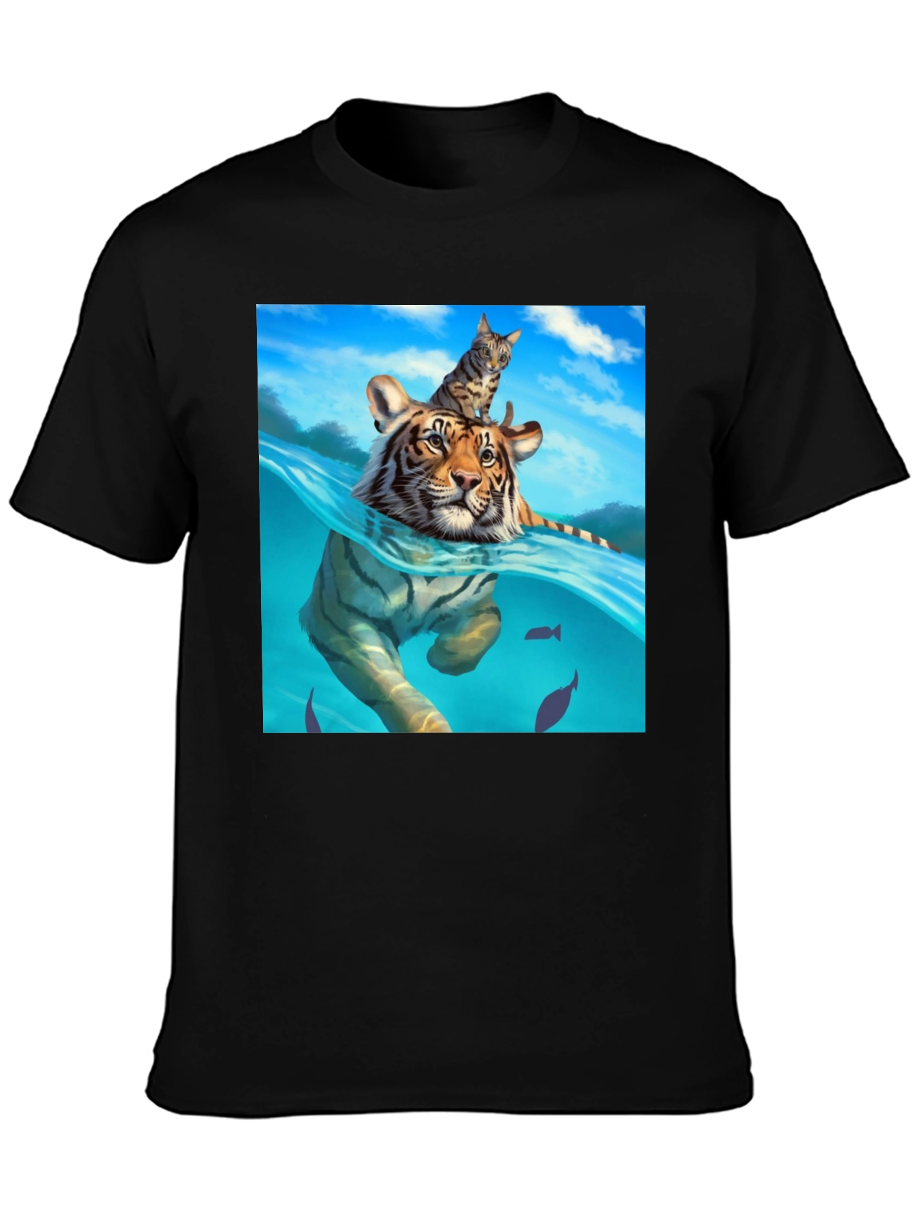 Tiger & Cat T-Shirt - Unique Graphic Tee
