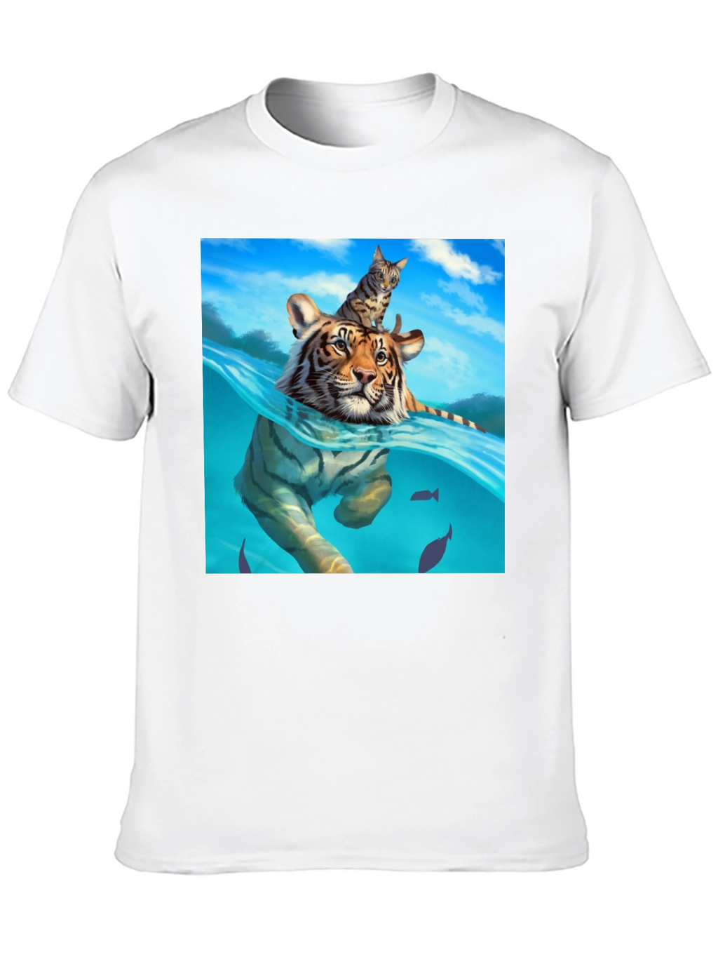 Tiger & Cat T-Shirt - Unique Graphic Tee