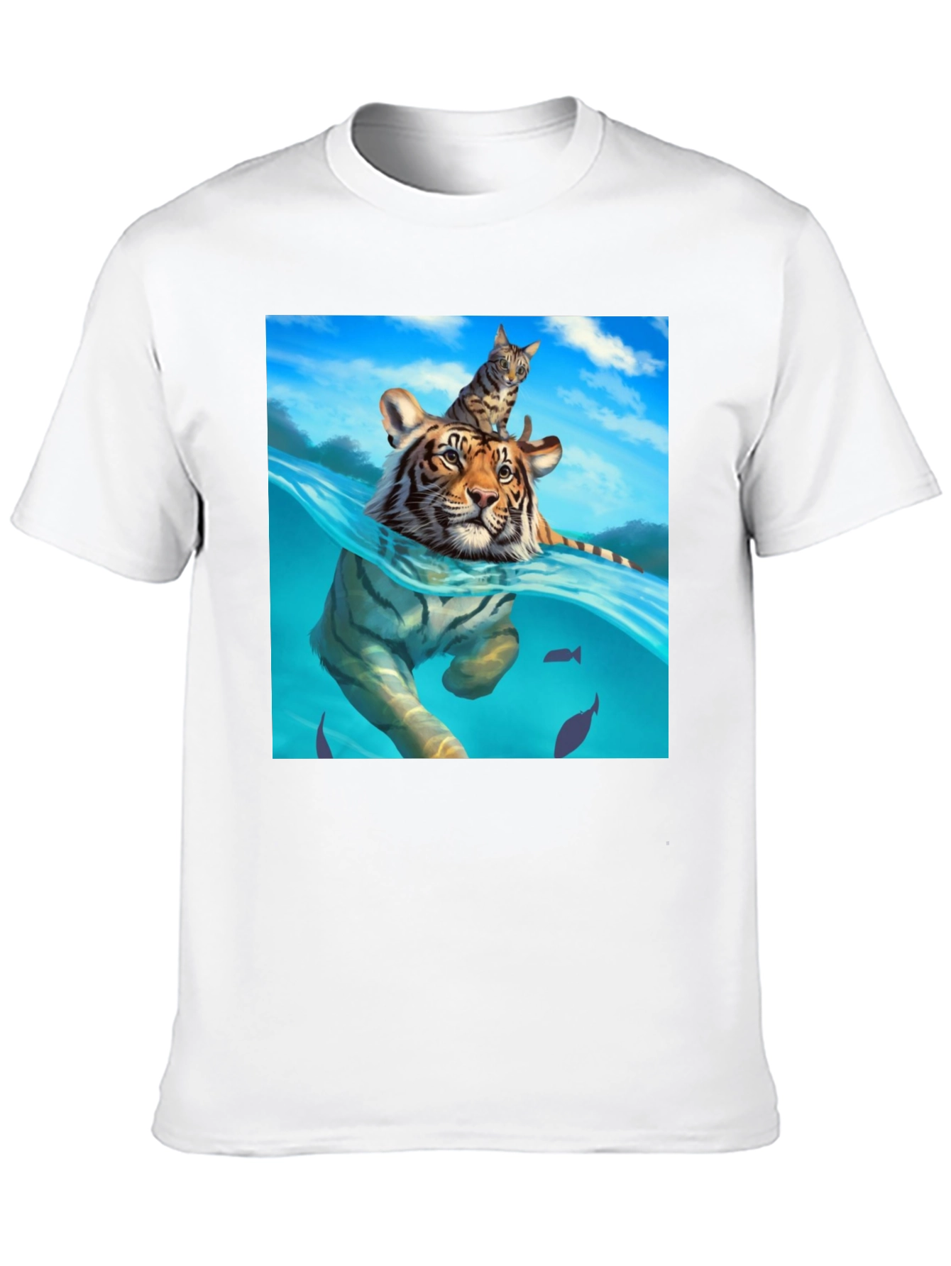 Tiger & Cat T-Shirt - Unique Graphic Tee