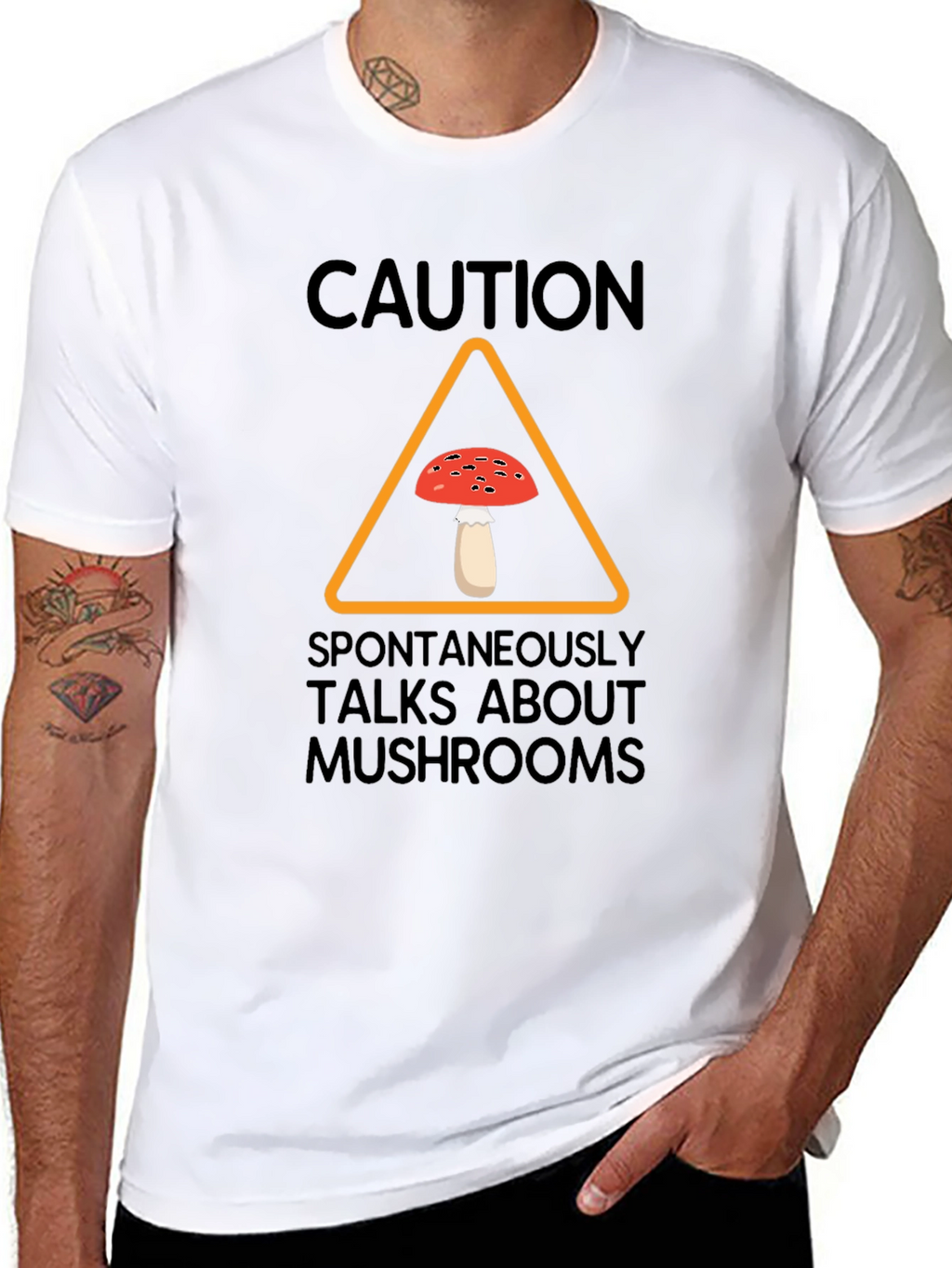 Caution Spontaneously Talks About Mushrooms T-Shirt