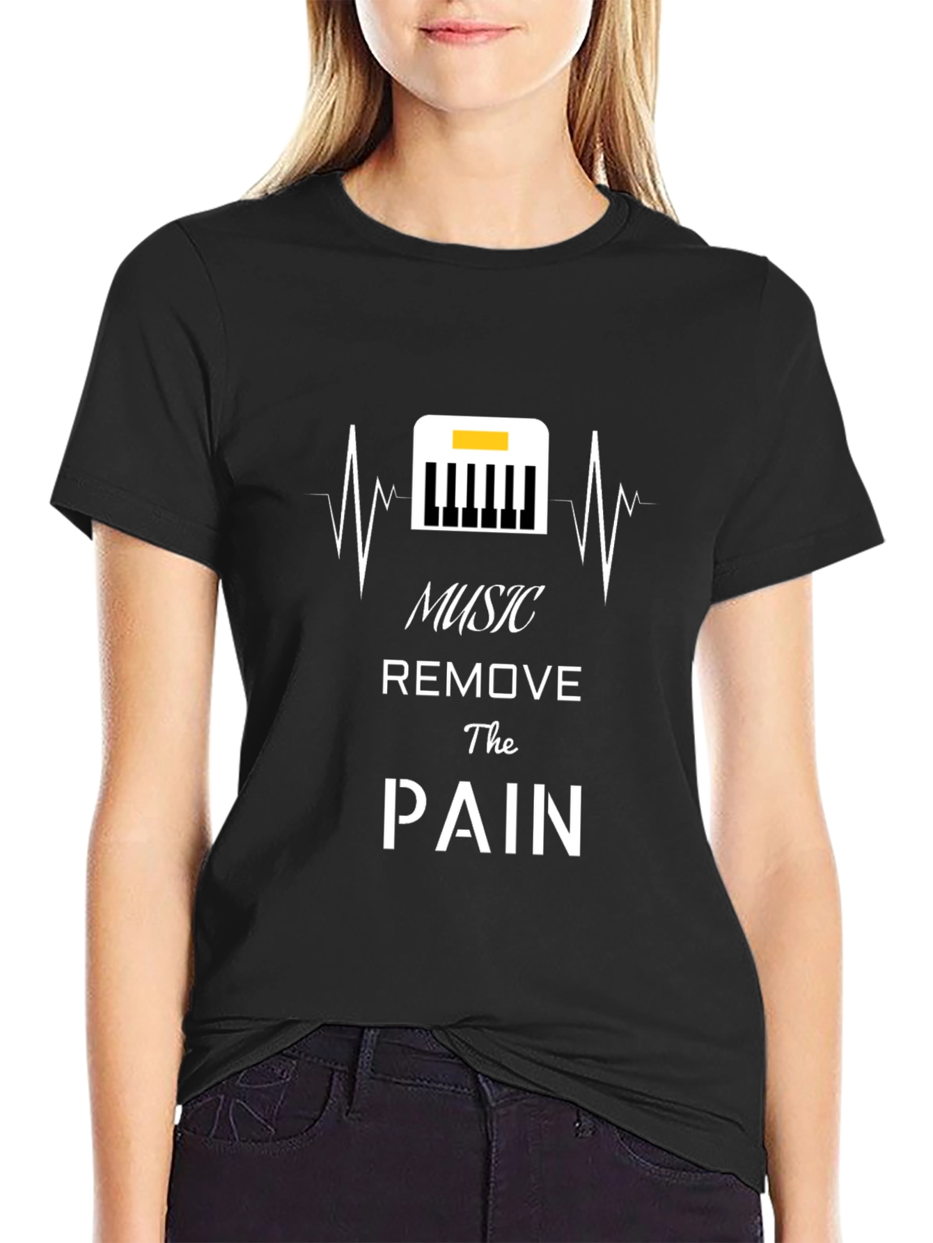 Music Removes Pain Black T-Shirt