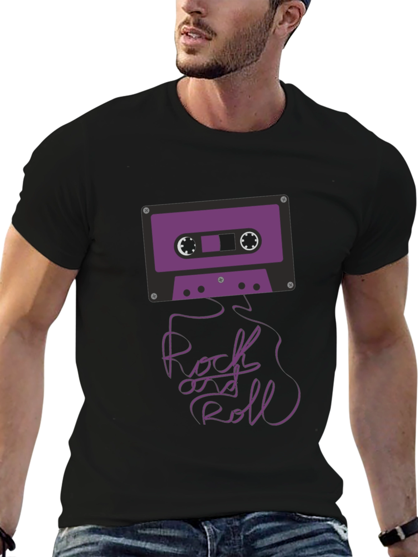 Rock and Roll Cassette Tape Graphic T-Shirt