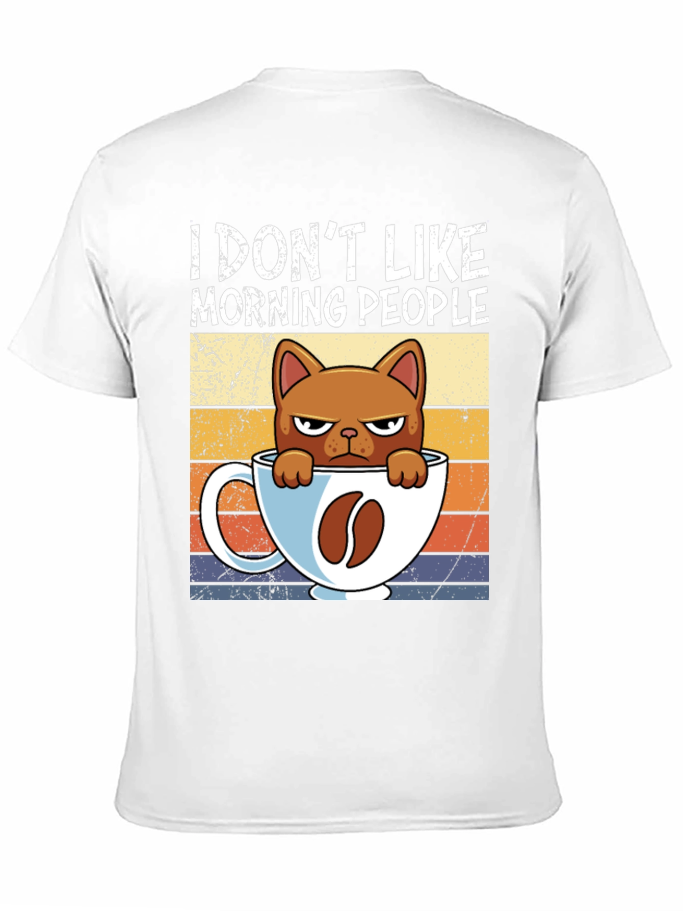 I Dont Like Morning People Cat Coffee T-Shirt