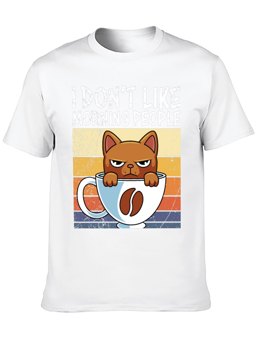 I Dont Like Morning People Cat Coffee T-Shirt
