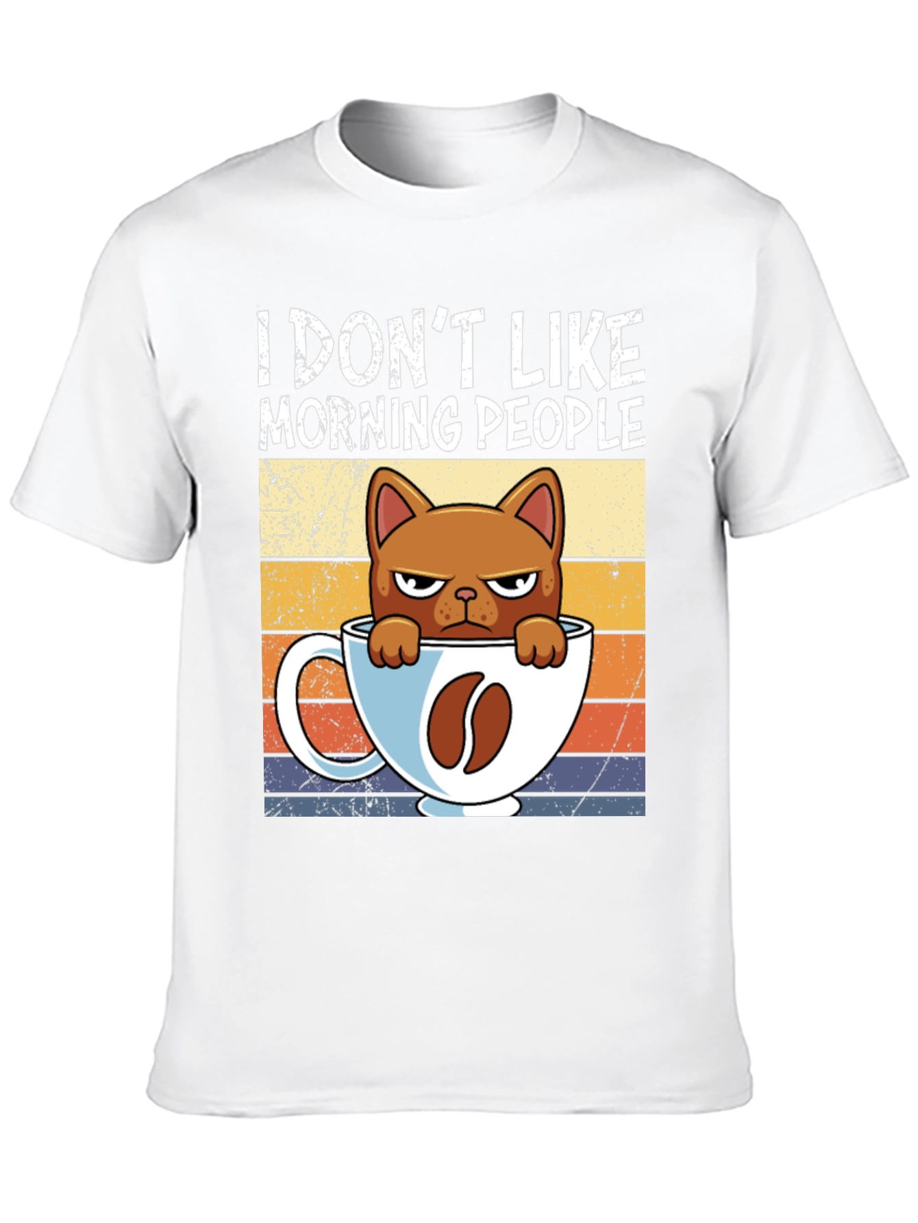 I Dont Like Morning People Cat Coffee T-Shirt