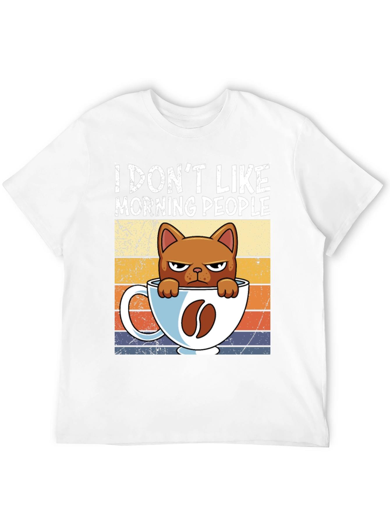 I Dont Like Morning People Cat Coffee T-Shirt