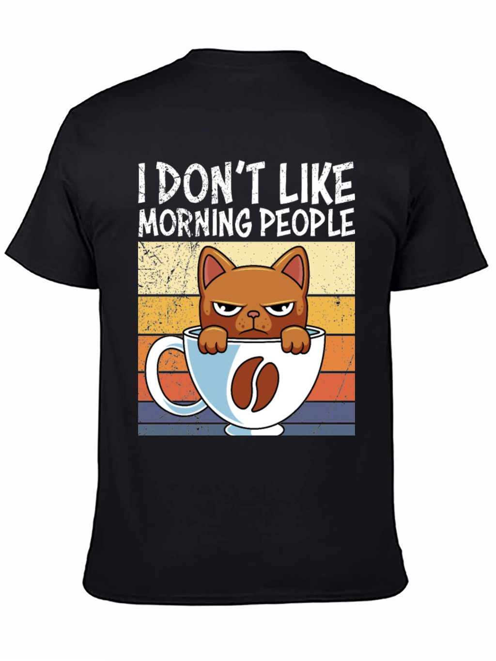 I Dont Like Morning People Cat Coffee T-Shirt