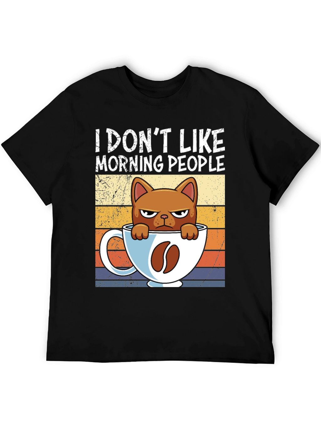 I Dont Like Morning People Cat Coffee T-Shirt