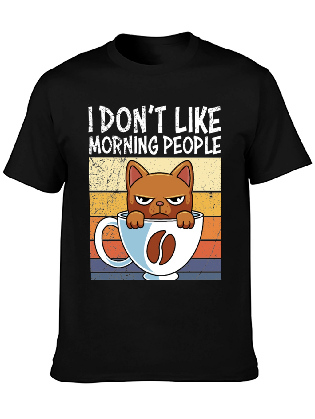 I Dont Like Morning People Cat Coffee T-Shirt