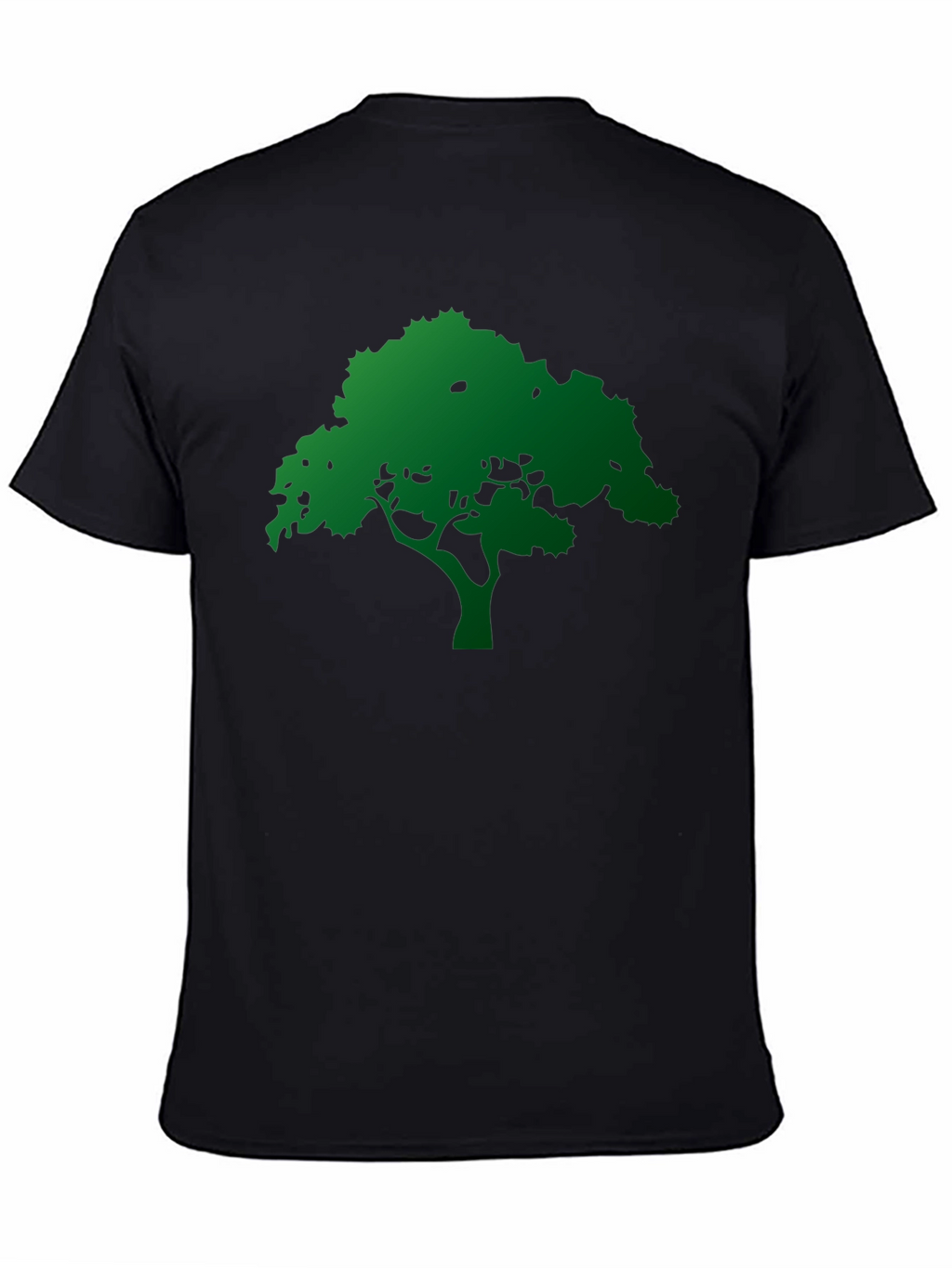 Green Tree Graphic Black T-Shirt