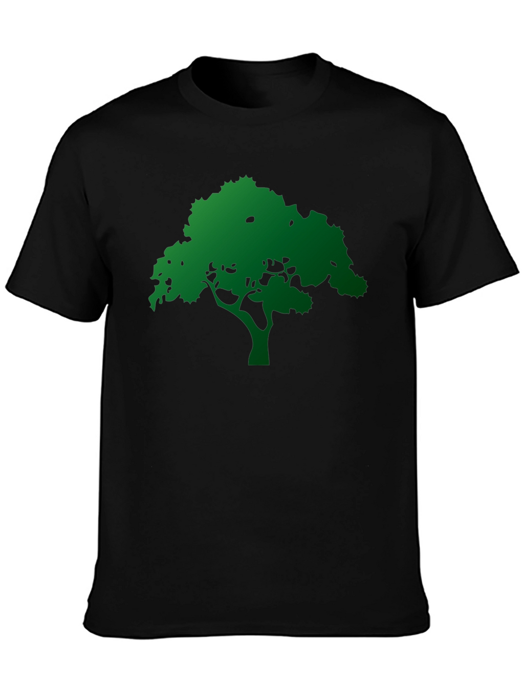 Green Tree Graphic Black T-Shirt