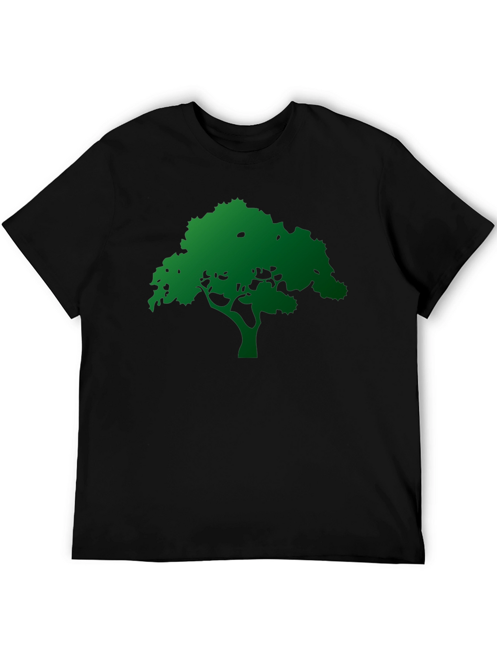 Green Tree Graphic Black T-Shirt