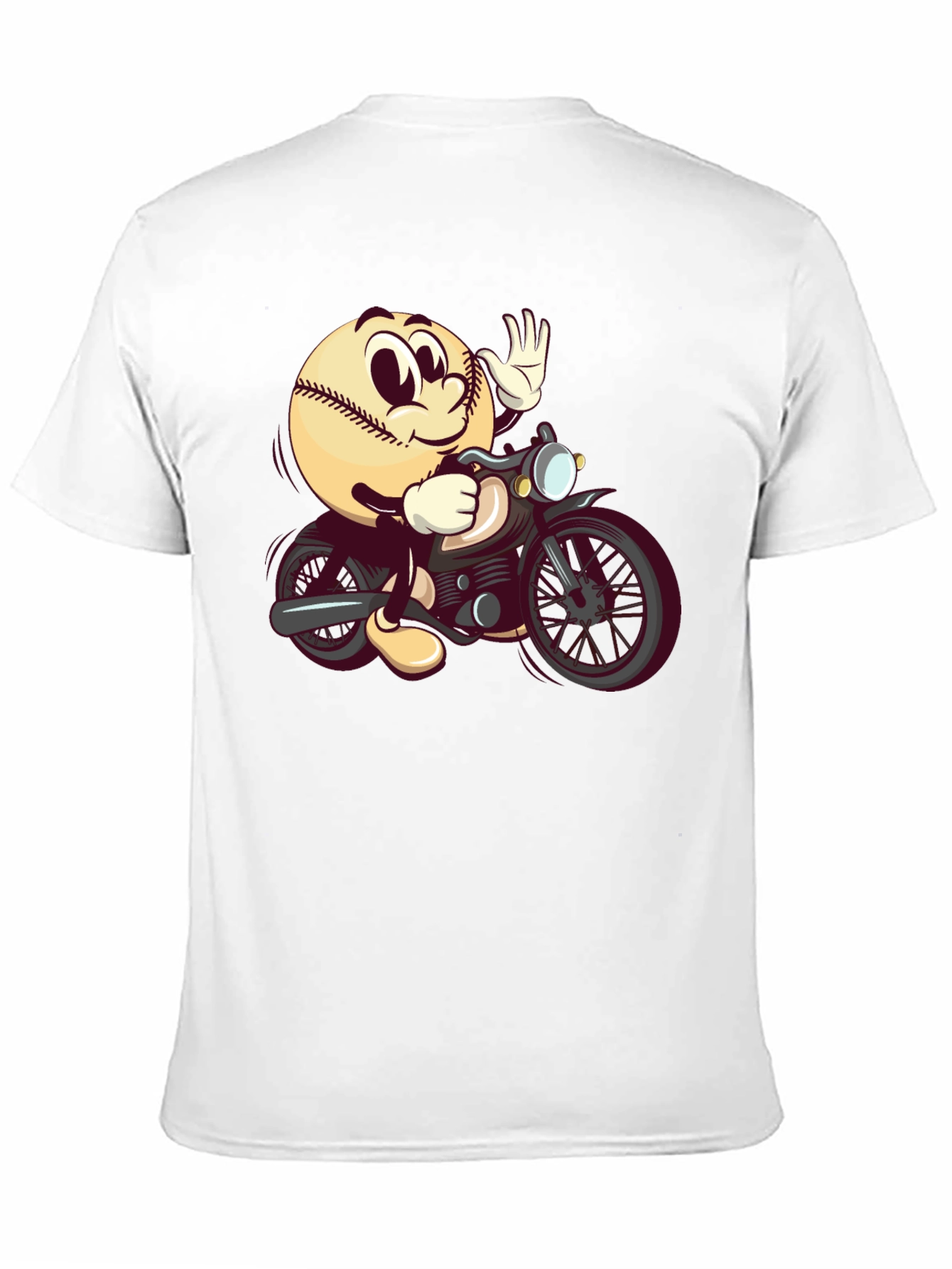 Baseball Rider Graphic Tee - Novelty Cartoon T-Shirt