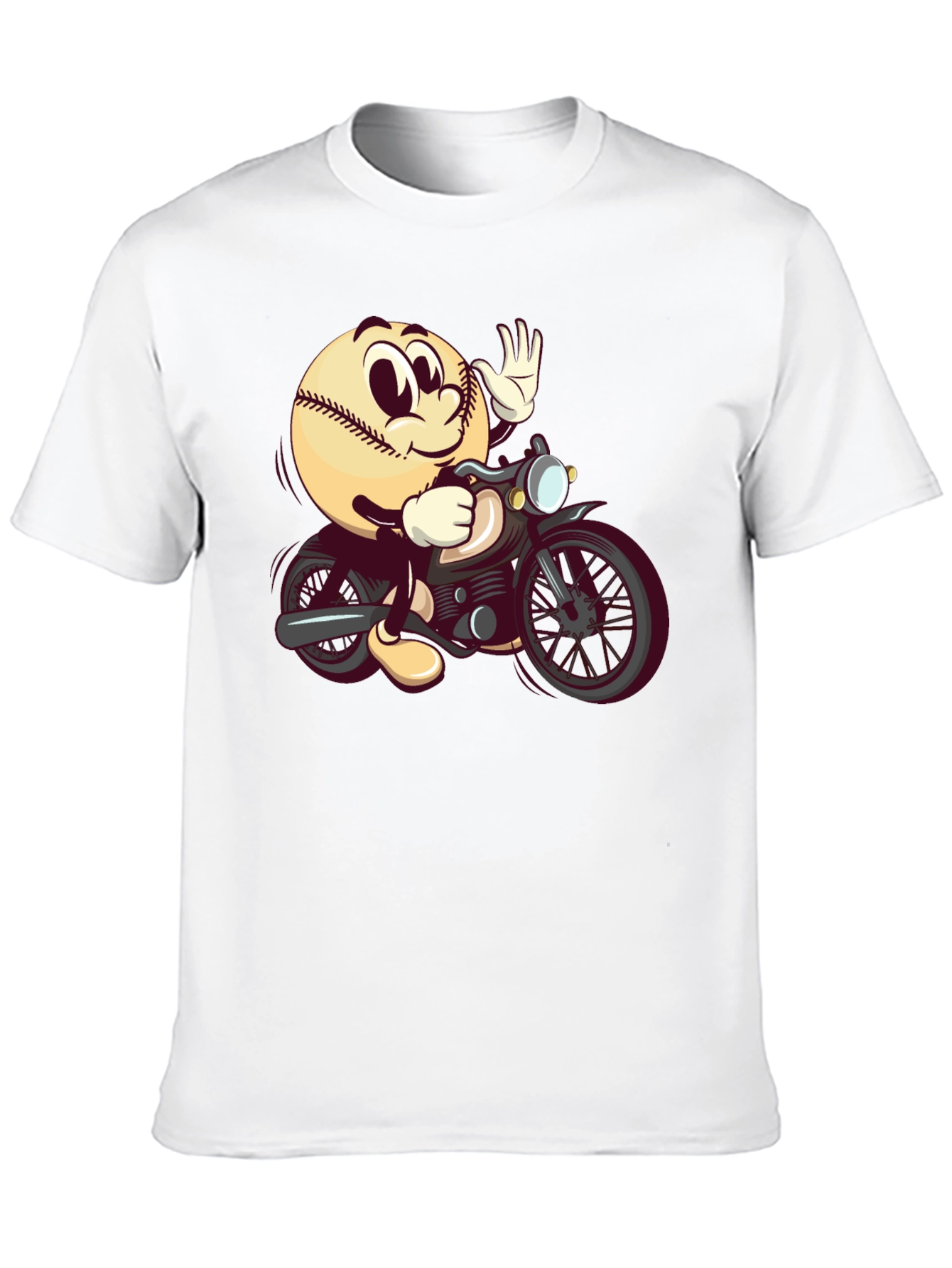 Baseball Rider Graphic Tee - Novelty Cartoon T-Shirt