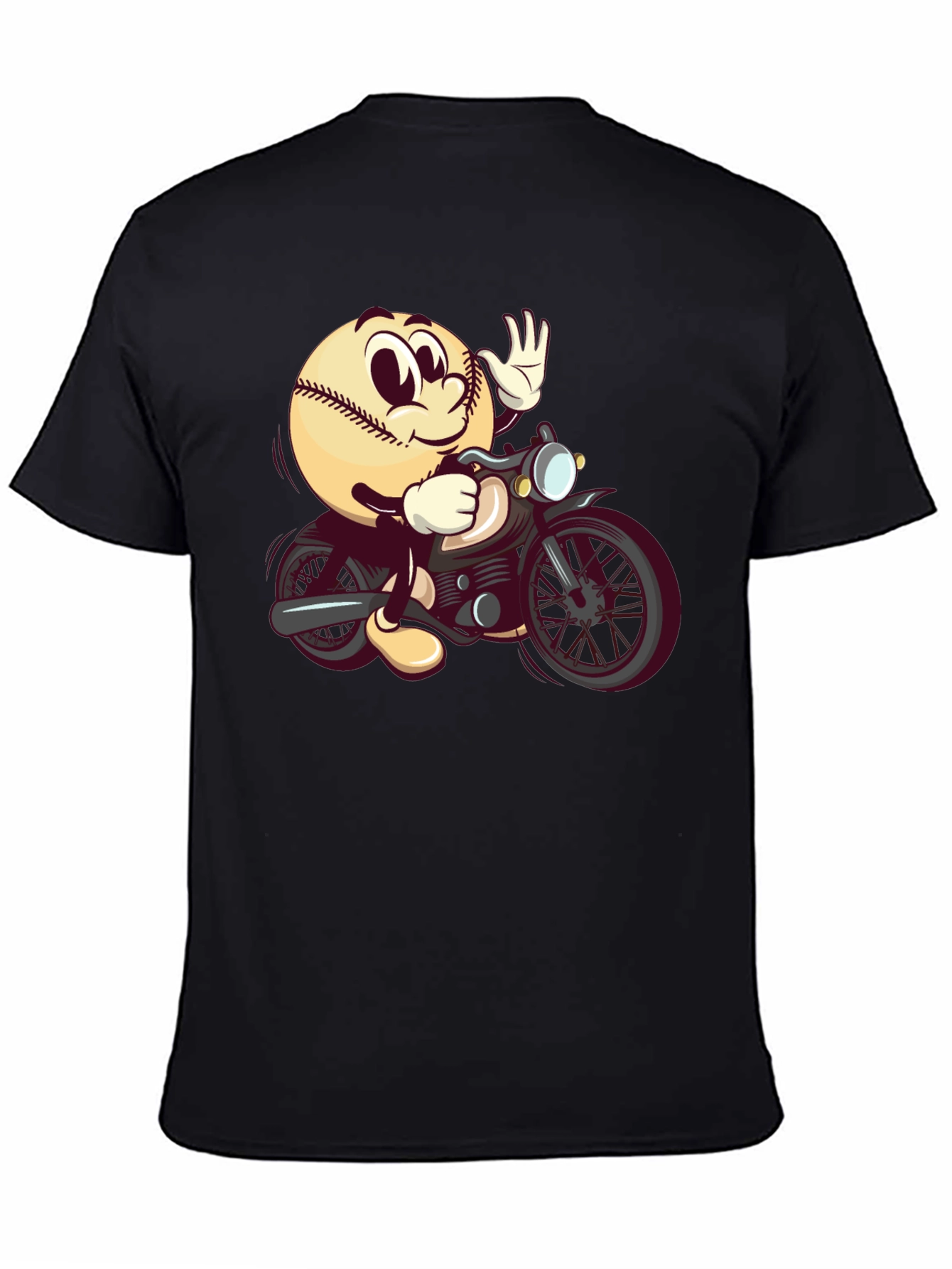 Baseball Rider Graphic Tee - Novelty Cartoon T-Shirt