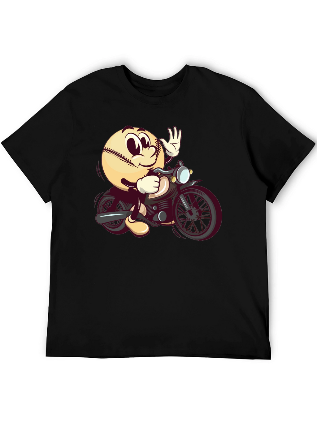 Baseball Rider Graphic Tee - Novelty Cartoon T-Shirt