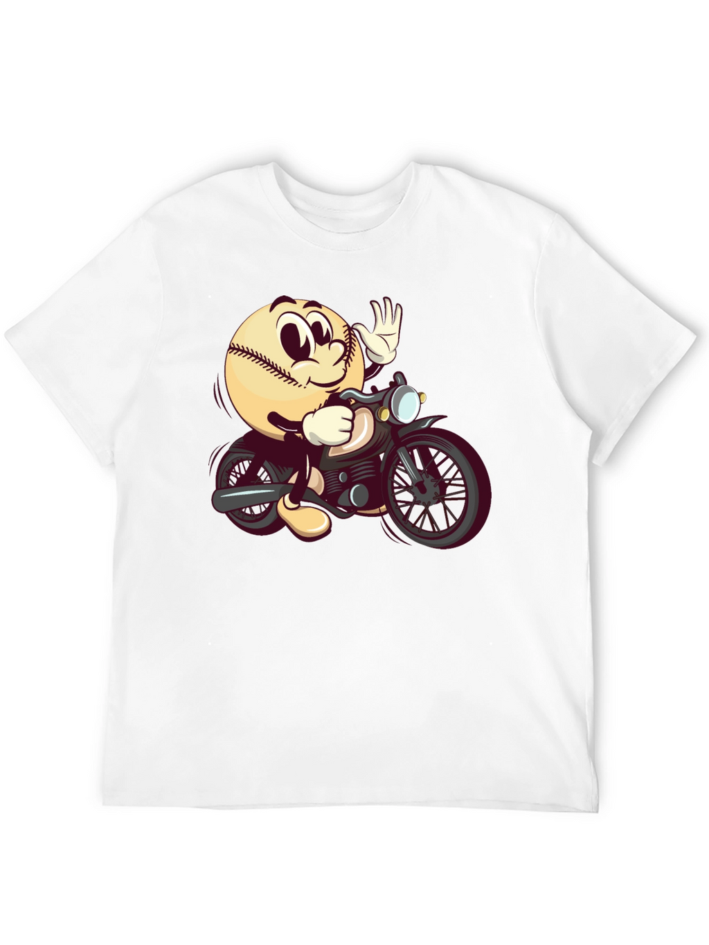 Baseball Rider Graphic Tee - Novelty Cartoon T-Shirt