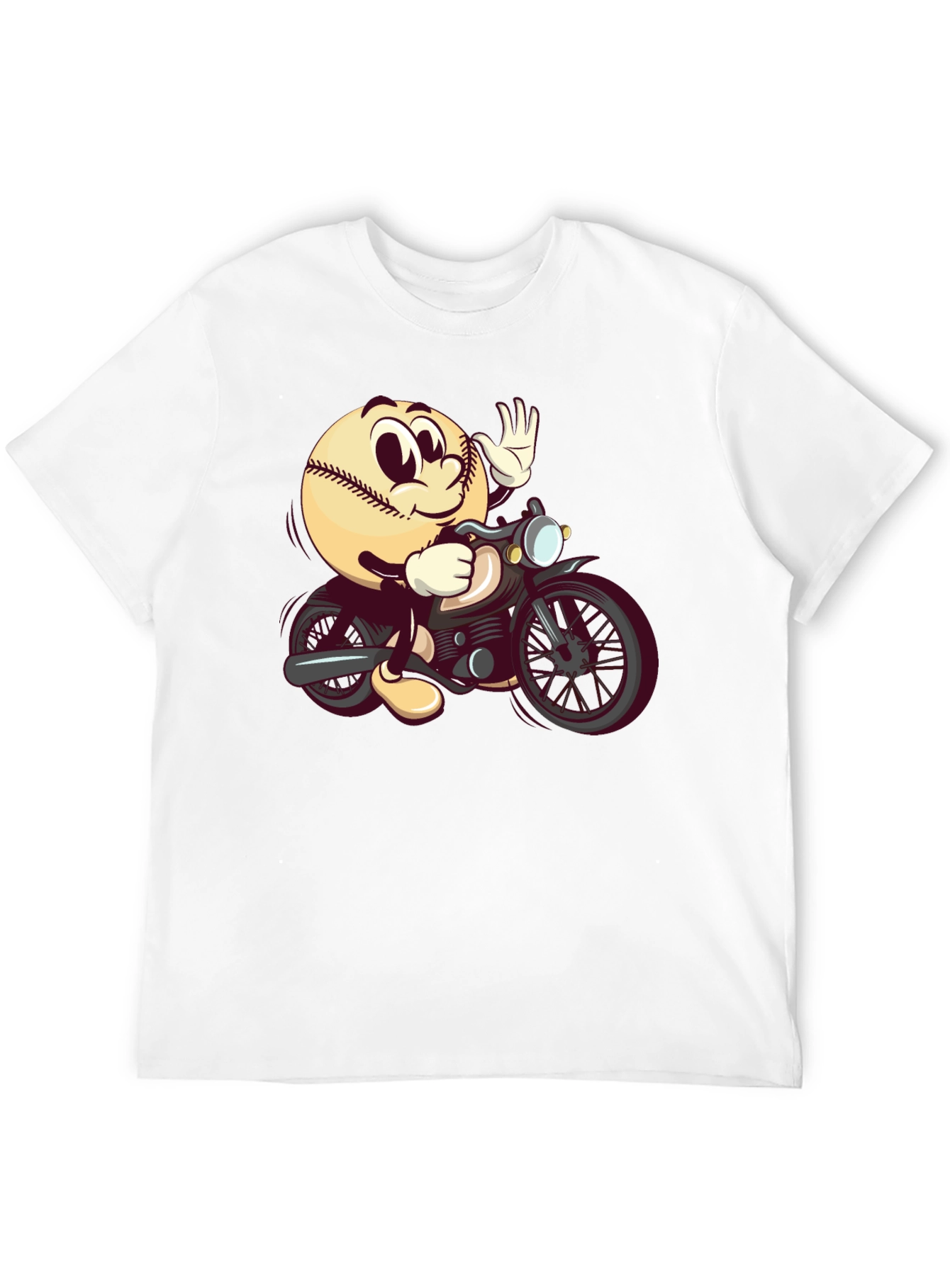 Baseball Rider Graphic Tee - Novelty Cartoon T-Shirt