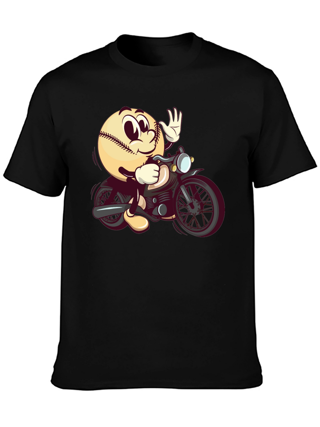 Baseball Rider Graphic Tee - Novelty Cartoon T-Shirt
