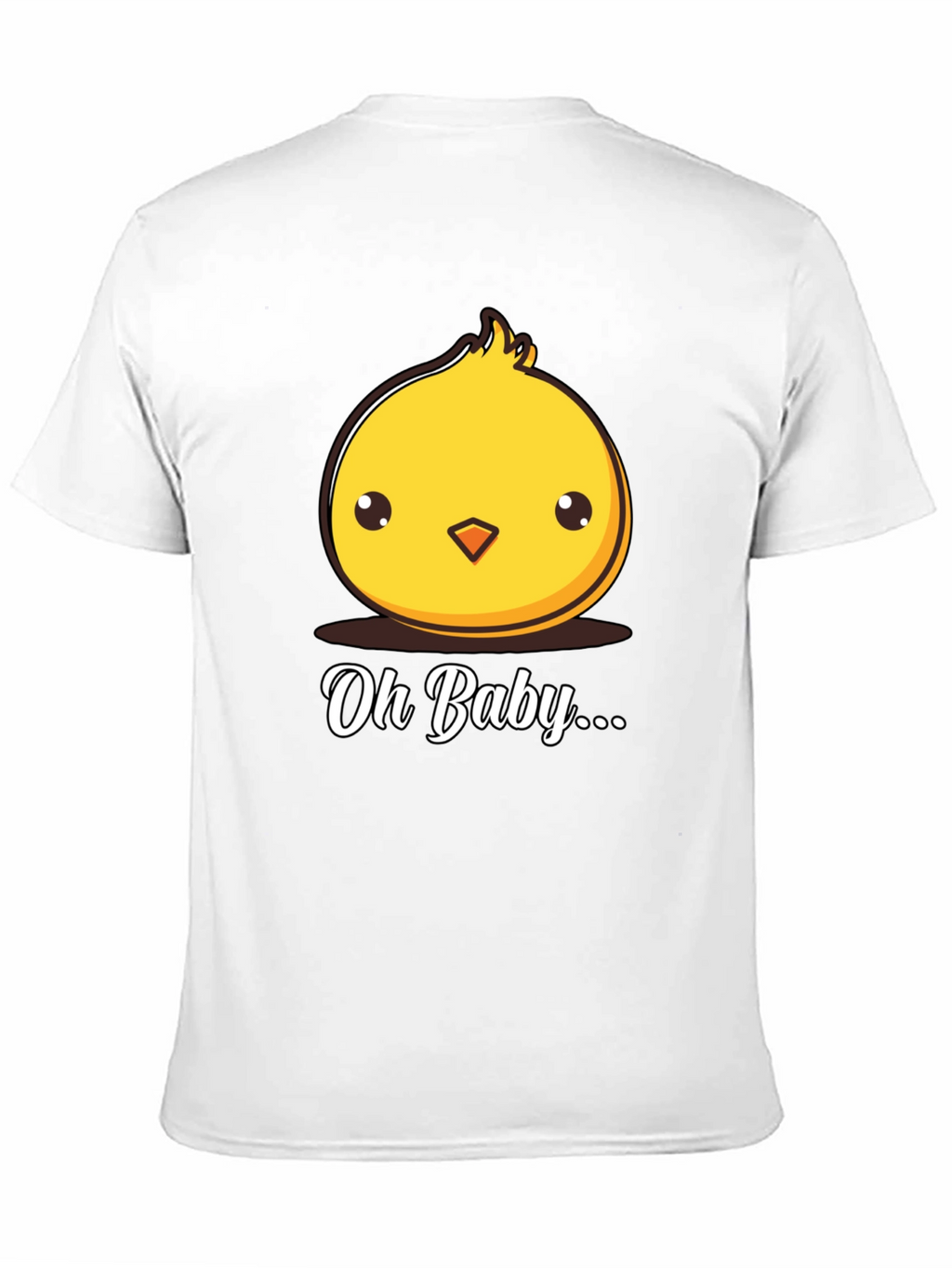 Cute Chick Oh Baby Graphic Black T-Shirt