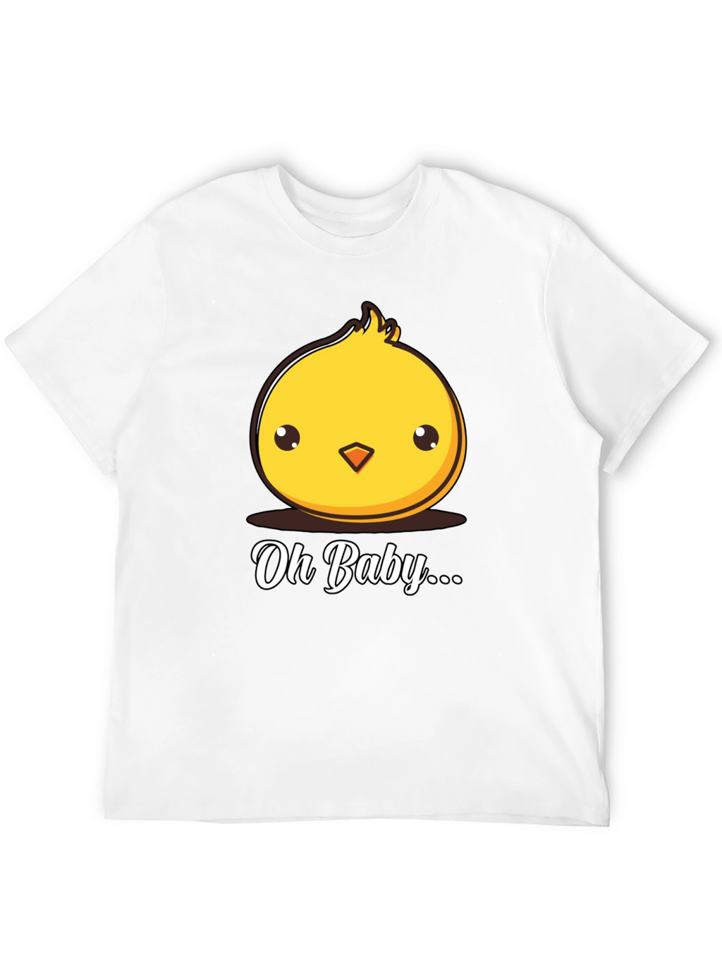 Cute Chick Oh Baby Graphic Black T-Shirt