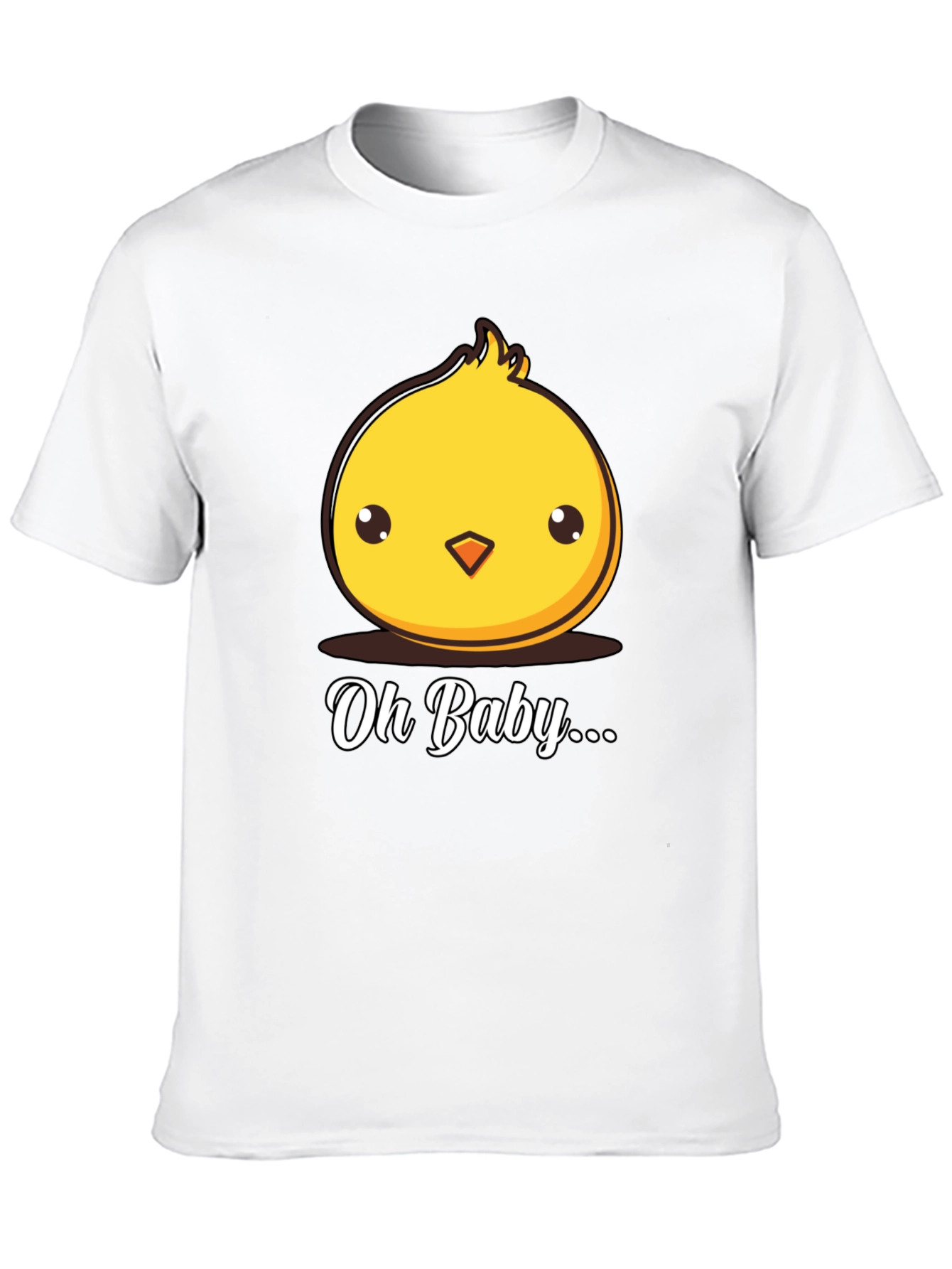 Cute Chick Oh Baby Graphic Black T-Shirt