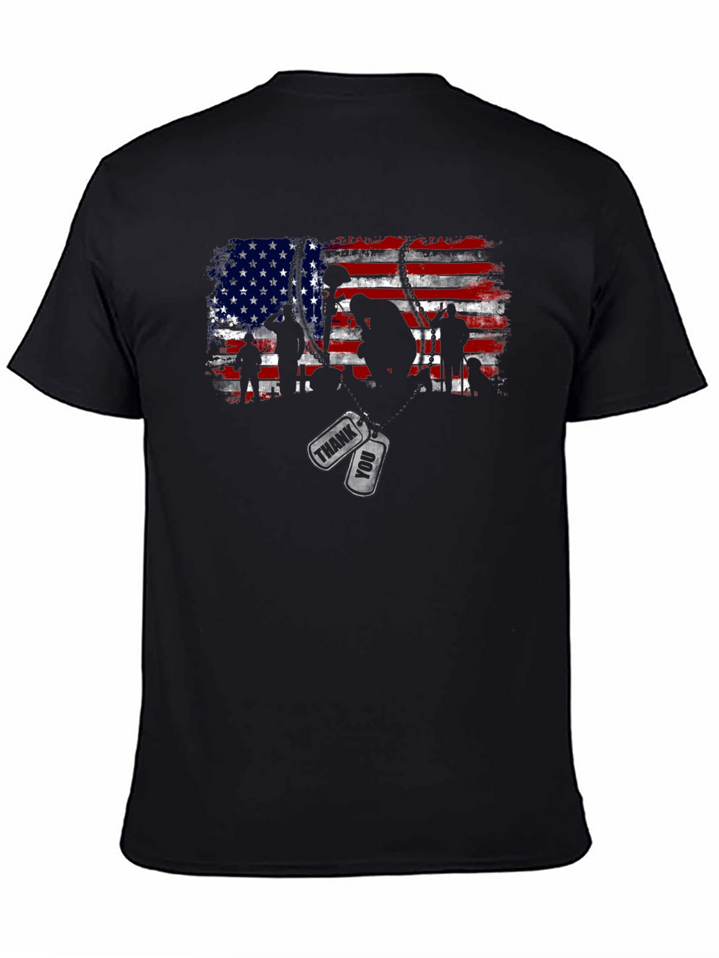 Patriotic US Flag Veteran Thank You T-Shirt
