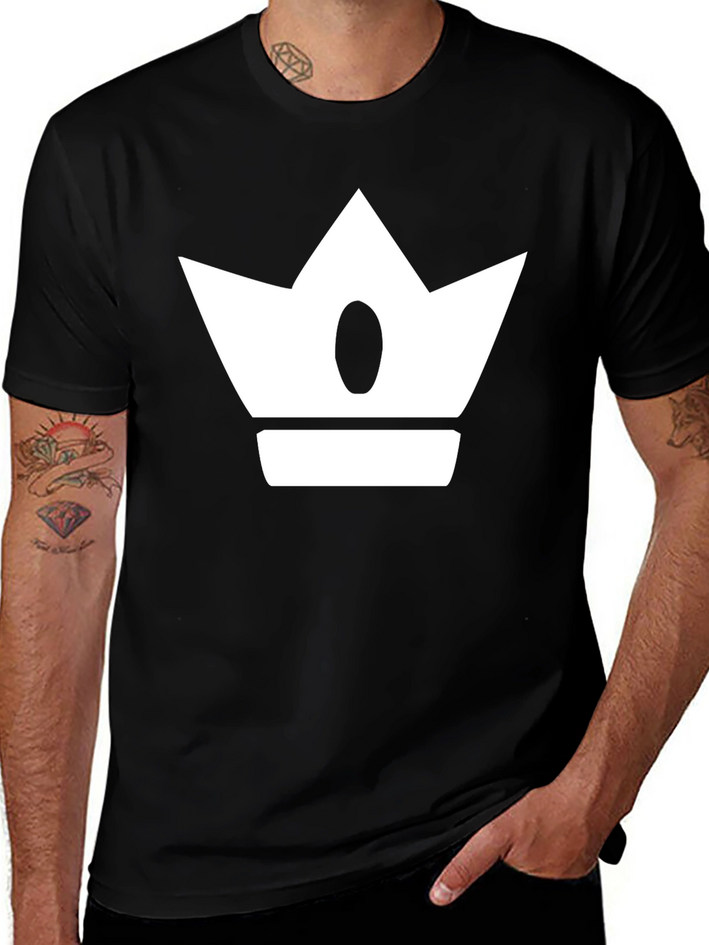Crown Graphic Print Mens Black T-Shirt