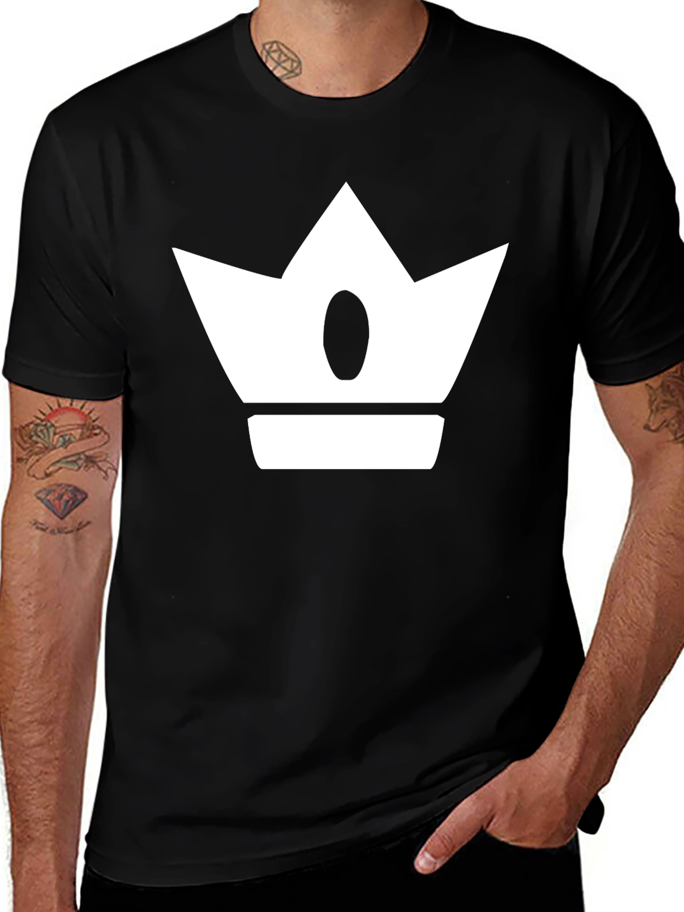 Crown Graphic Print Mens Black T-Shirt