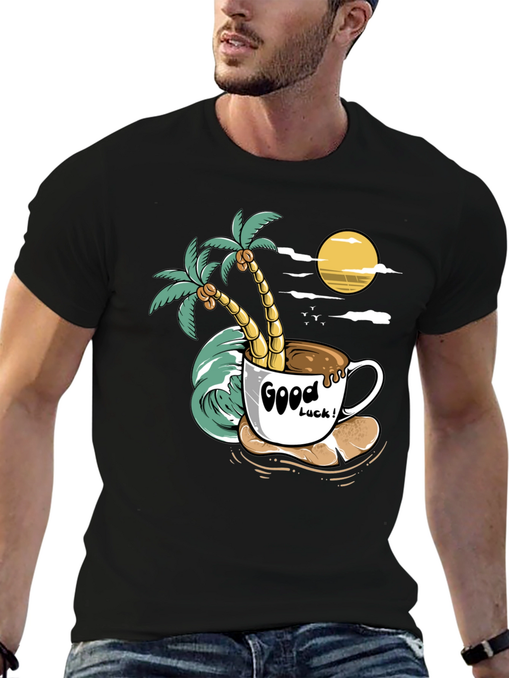 Tropical Coffee Graphic Tee