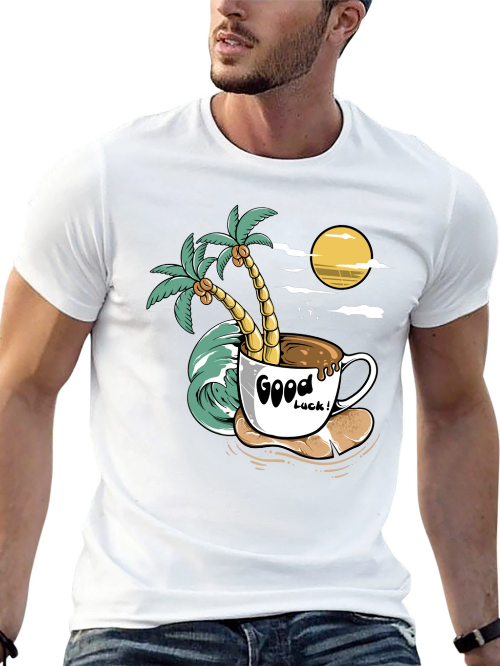 Tropical Coffee Graphic Tee