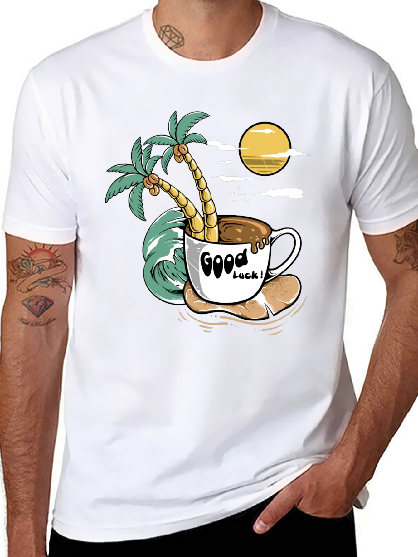Tropical Coffee Graphic Tee