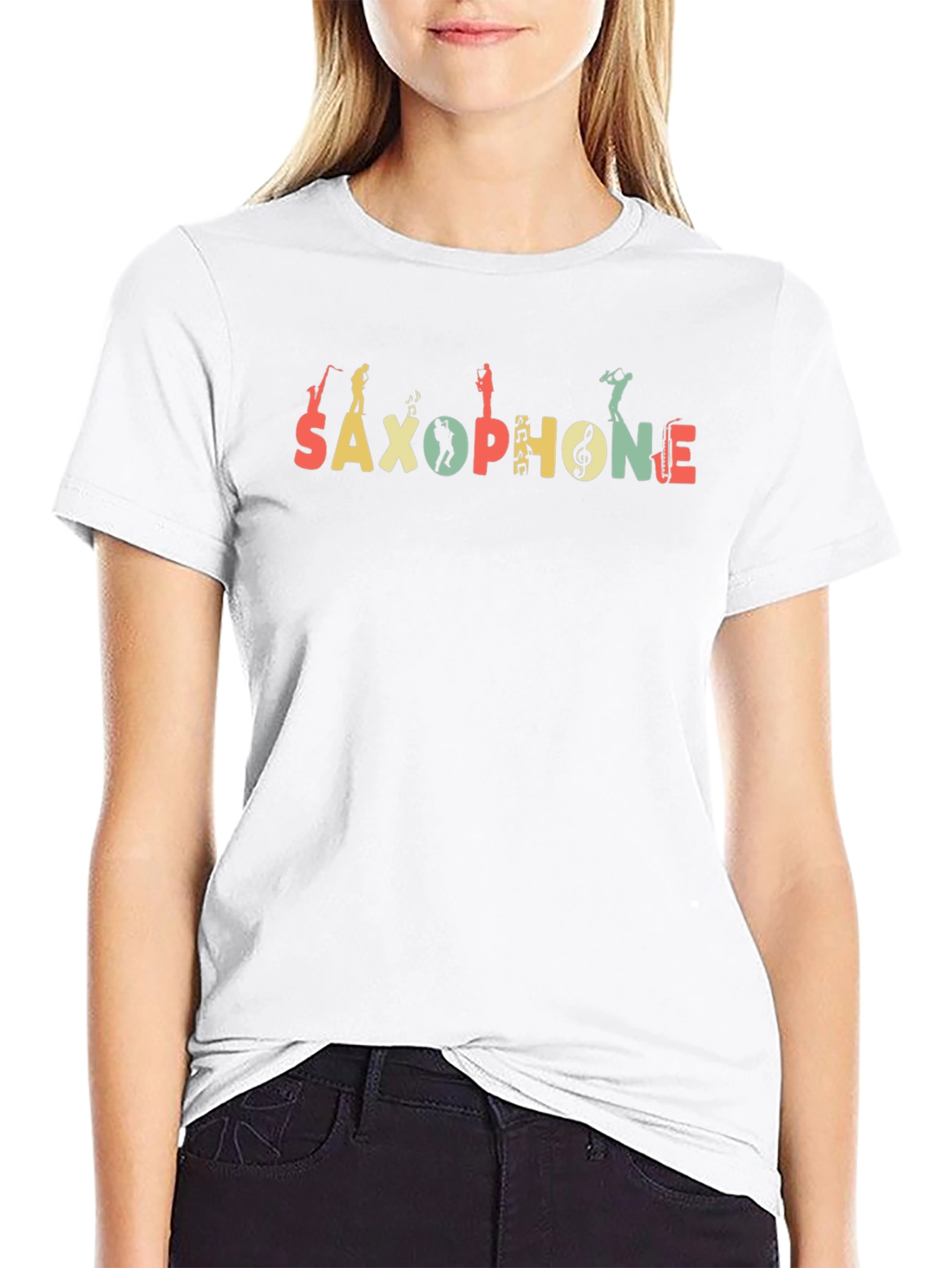 Saxophone Graphic Tee Retro Musical Shirt