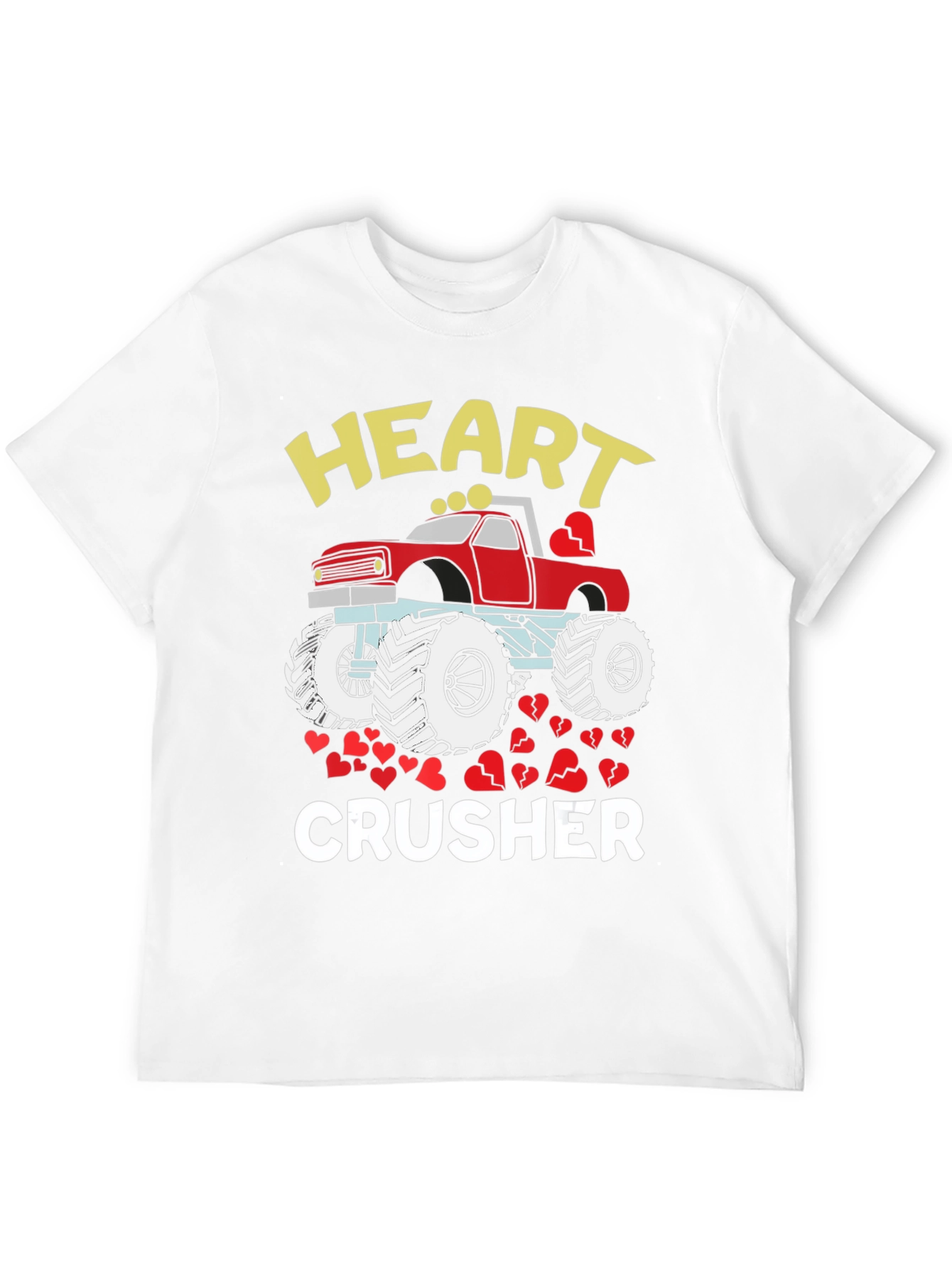Heart Crusher Monster Truck Valentines Day T-Shirt