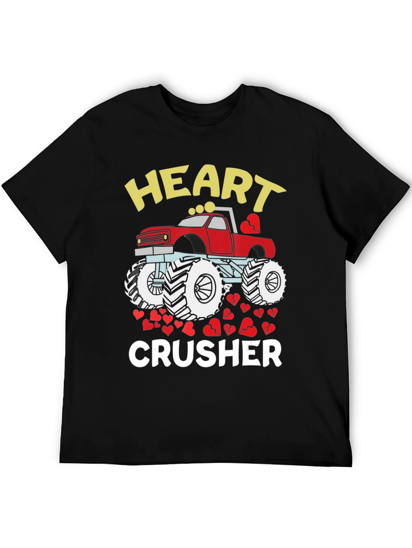 Heart Crusher Monster Truck Valentines Day T-Shirt