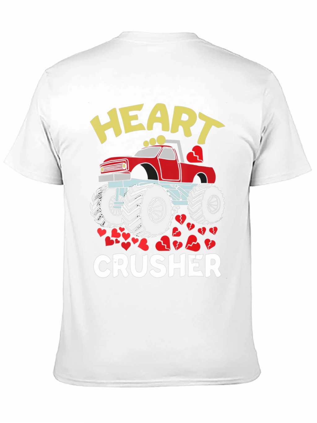 Heart Crusher Monster Truck Valentines Day T-Shirt