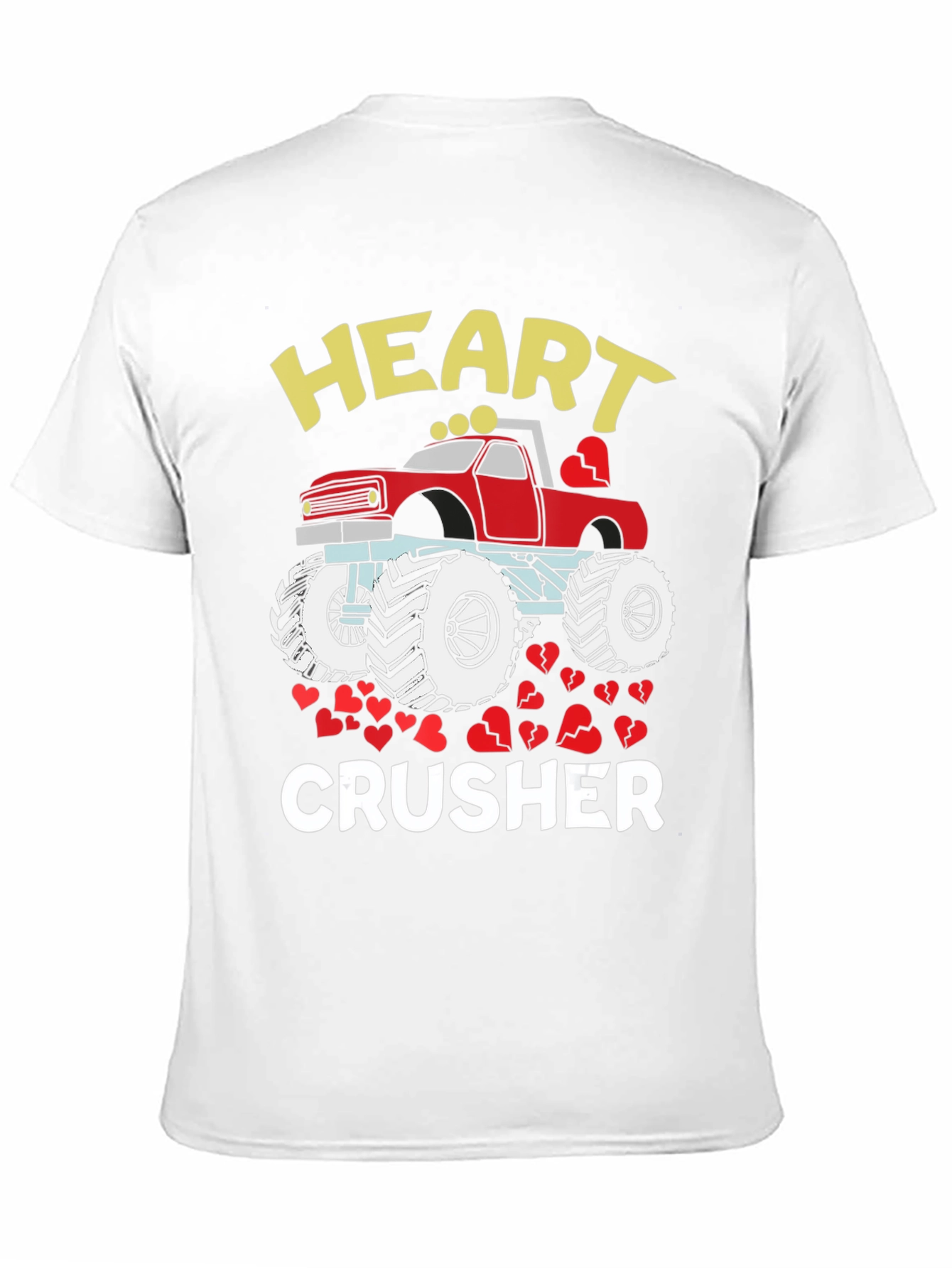 Heart Crusher Monster Truck Valentines Day T-Shirt