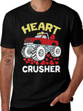 Heart Crusher Monster Truck Valentines Day T-Shirt