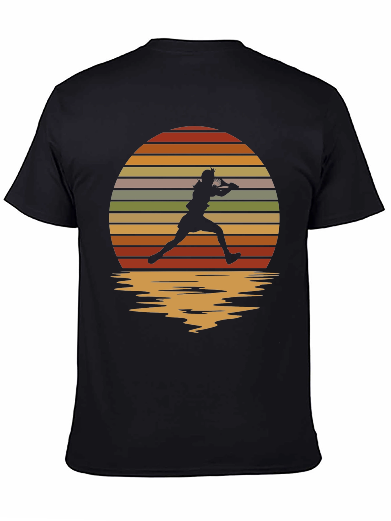 Retro Sunset Tennis Player Graphic Tee