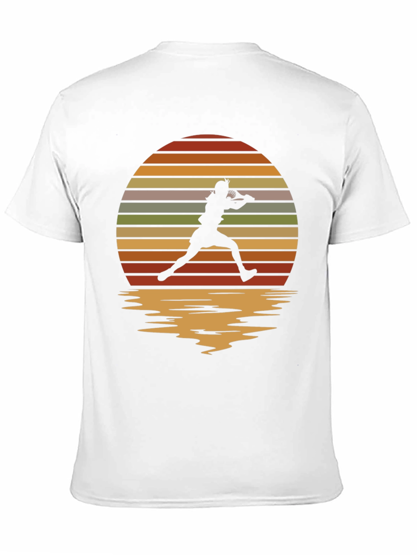Retro Sunset Tennis Player Graphic Tee